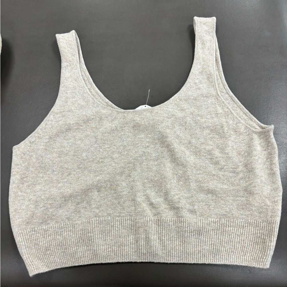 NWT GAP Heathered Tan Size XL Tall Cropped Sweater Tank